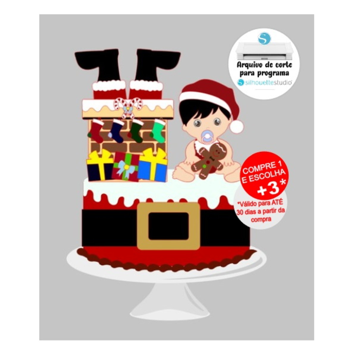 Arquivo de Corte Topo de Bolo Natal Bebê Menino