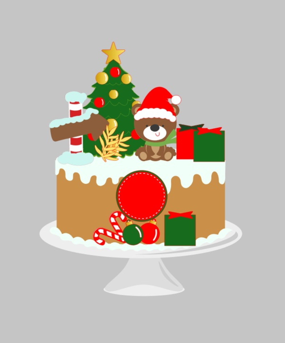 Arquivo de corte topo de bolo natal ursinho camadas-studio