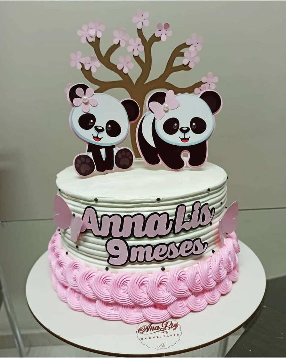 Arquivo De Corte Topo De Bolo Panda Arvore Camadas