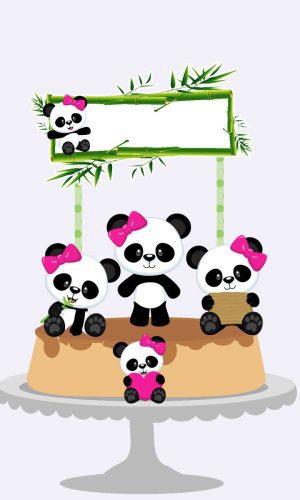 ARQUIVO DE CORTE TOPO DE BOLO PANDA MENINA
