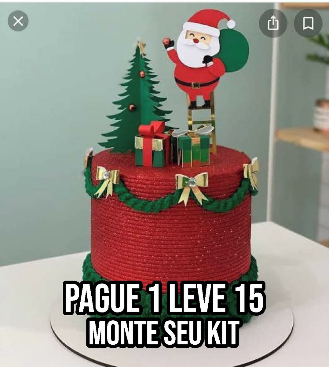 Arquivo De Corte Topo De Bolo Papai Noel 2 Studio +14