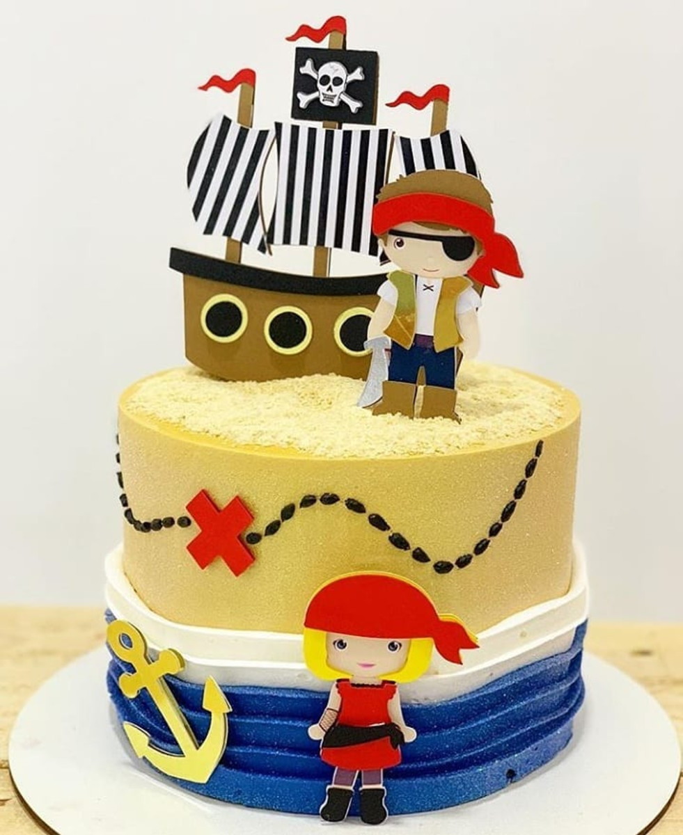 Arquivo De Corte Topo De Bolo Pirata Cute - Imagem 2