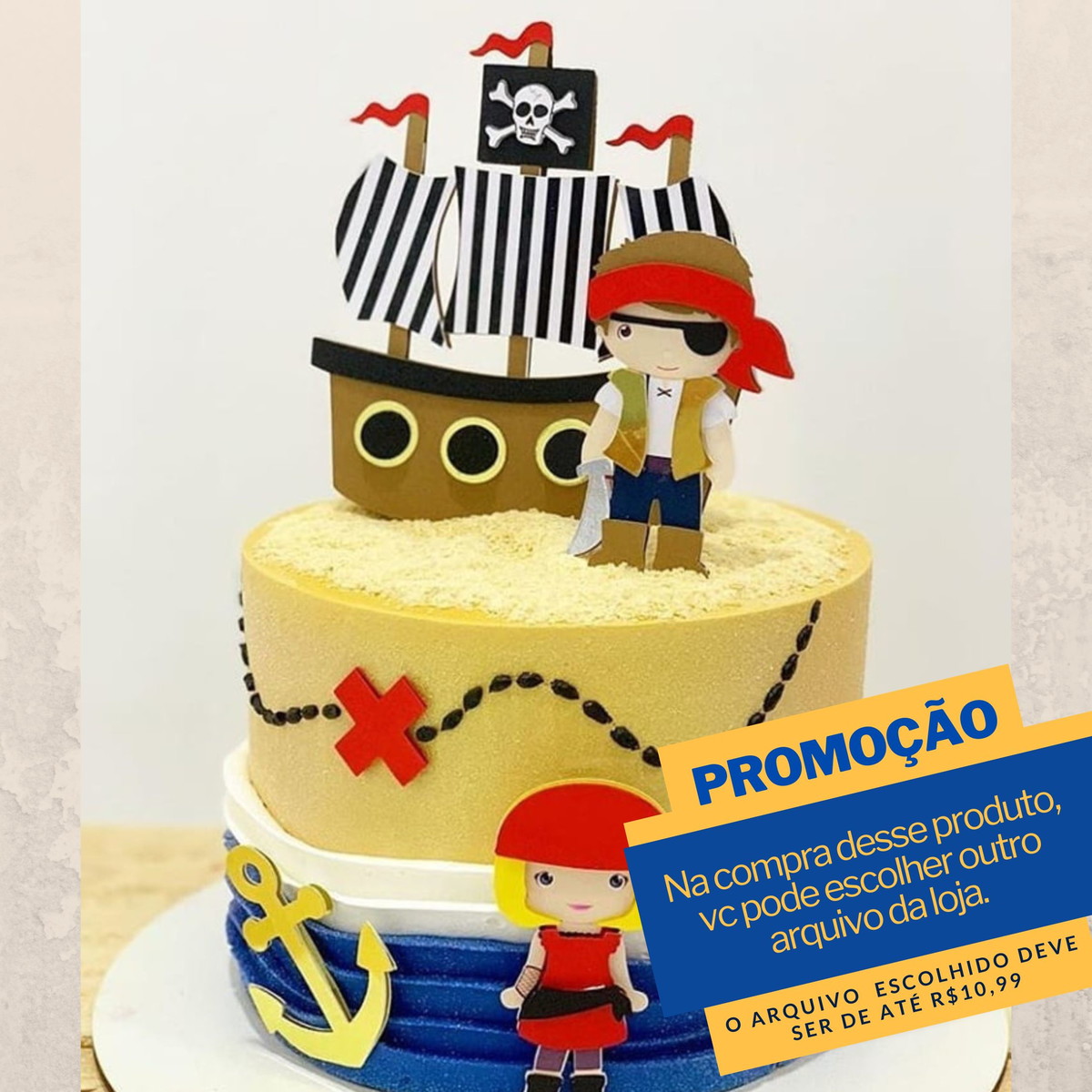Arquivo De Corte Topo De Bolo Pirata Cute