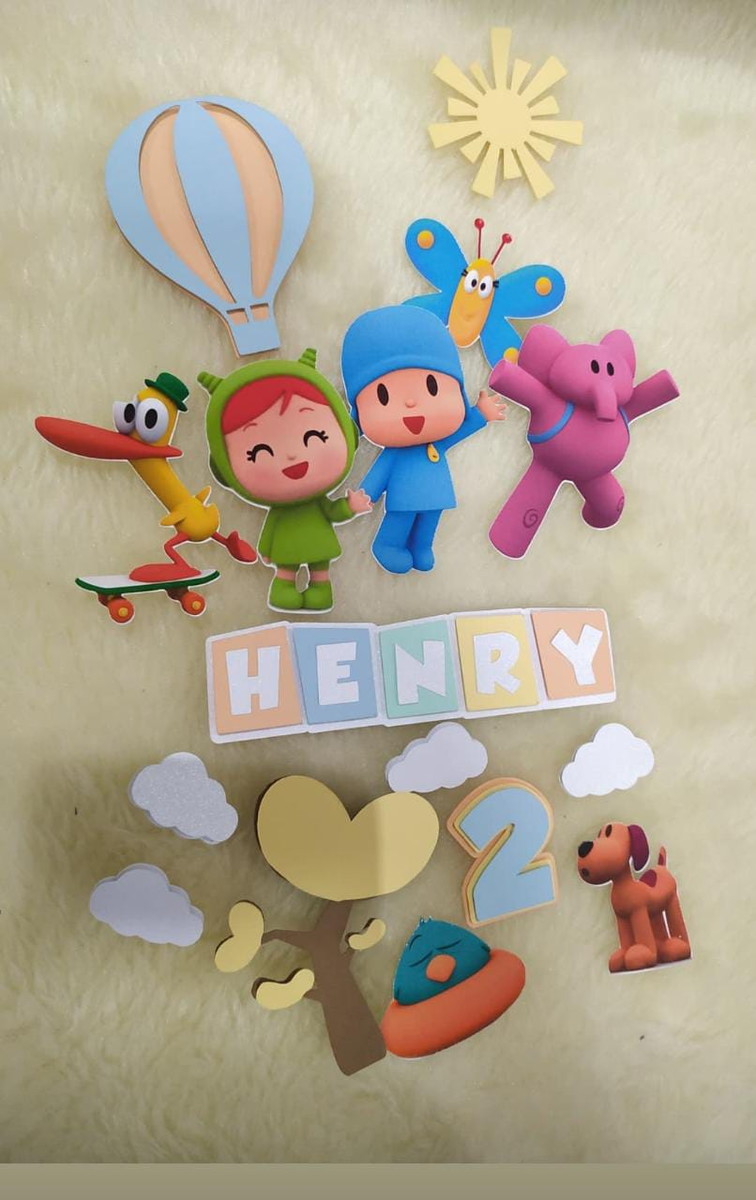 Arquivo De Corte Topo De Bolo Pocoyo Baby Candy - Imagem 2