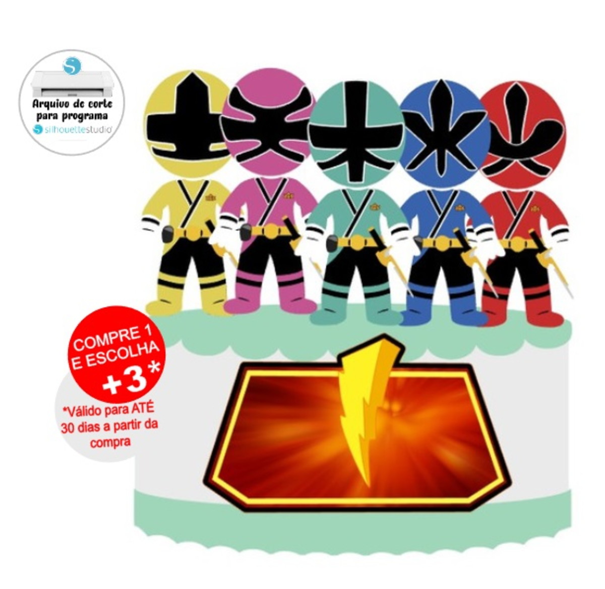 Arquivo de Corte Topo de Bolo Power Ranger