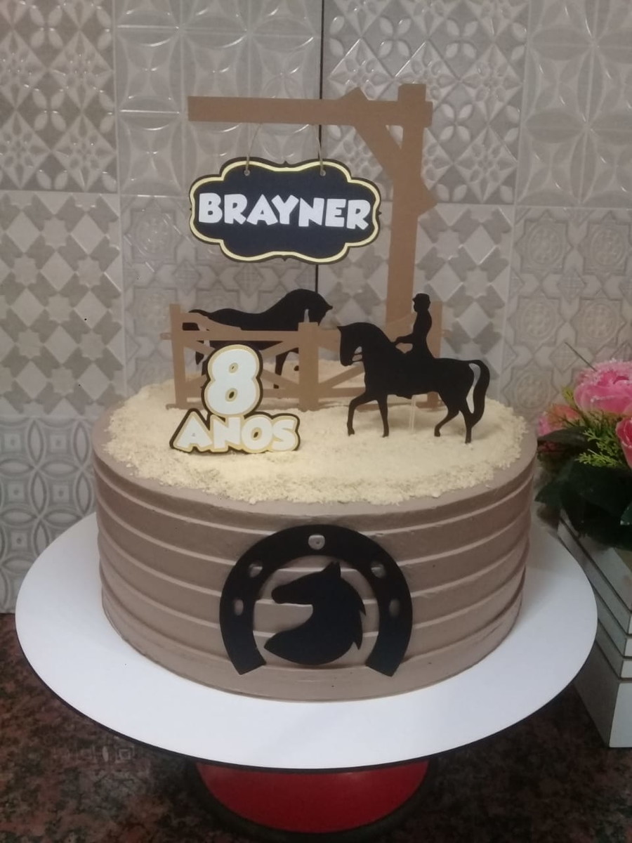 Arquivo De Corte Topo De Bolo Rancho Cowboy