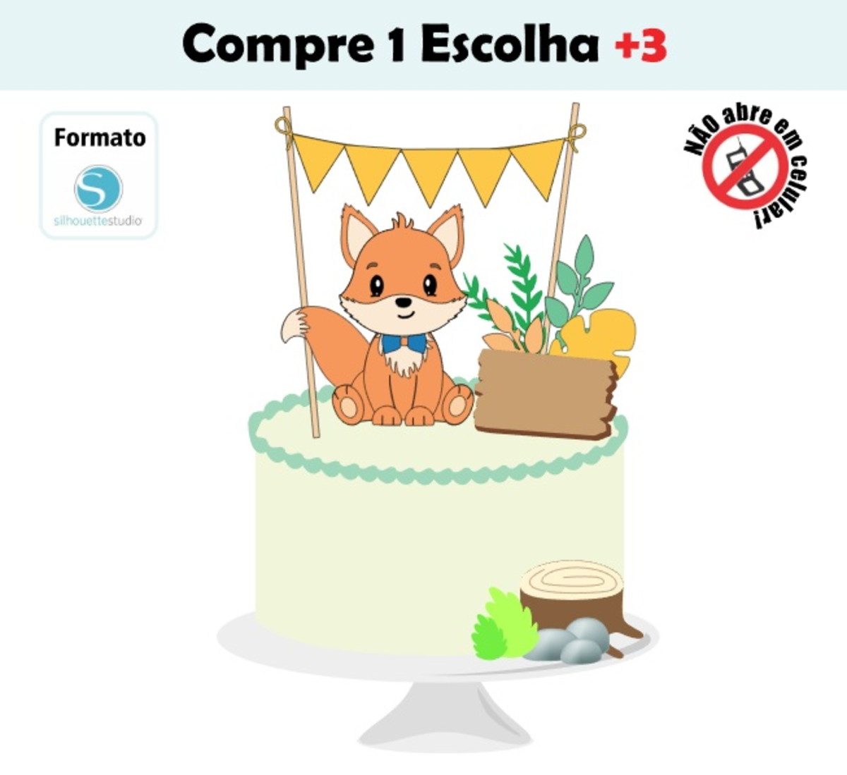 Arquivo de Corte Topo de Bolo Raposinha