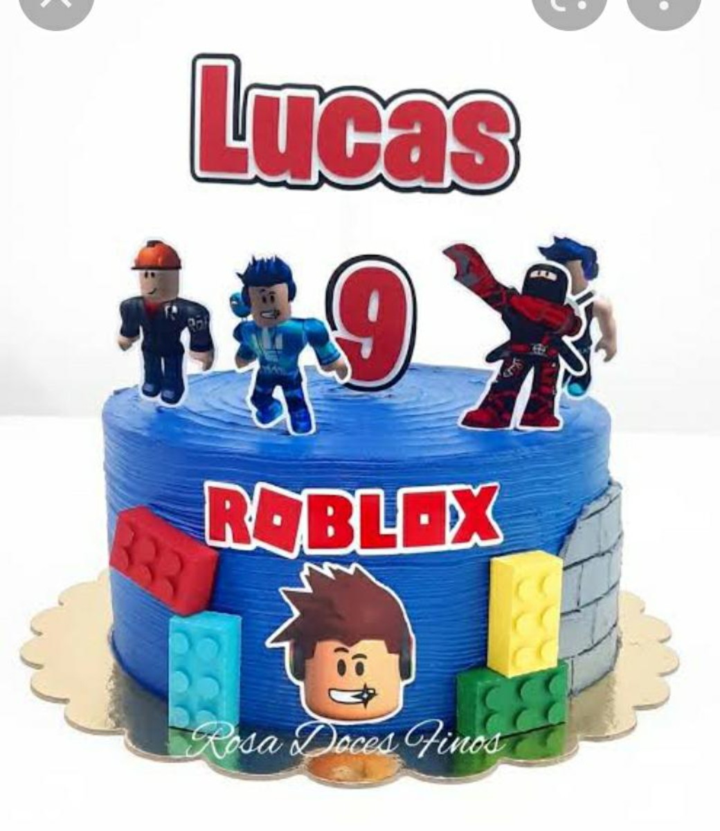 256 - Arquivo de Corte Topo de Bolo Roblox com Lego 3d