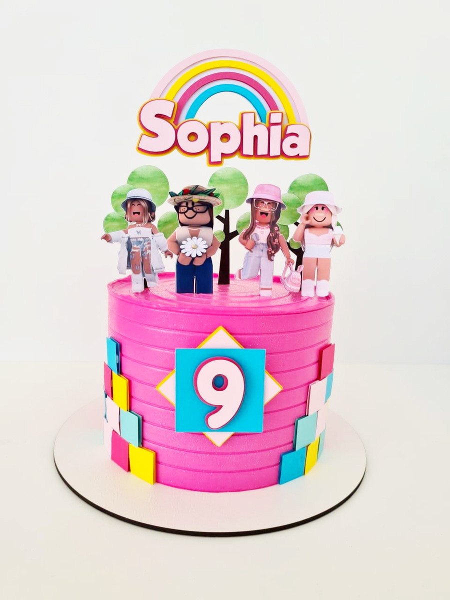 Arquivo de Corte Topo de Bolo Roblox Menina -001c - Imagem 2