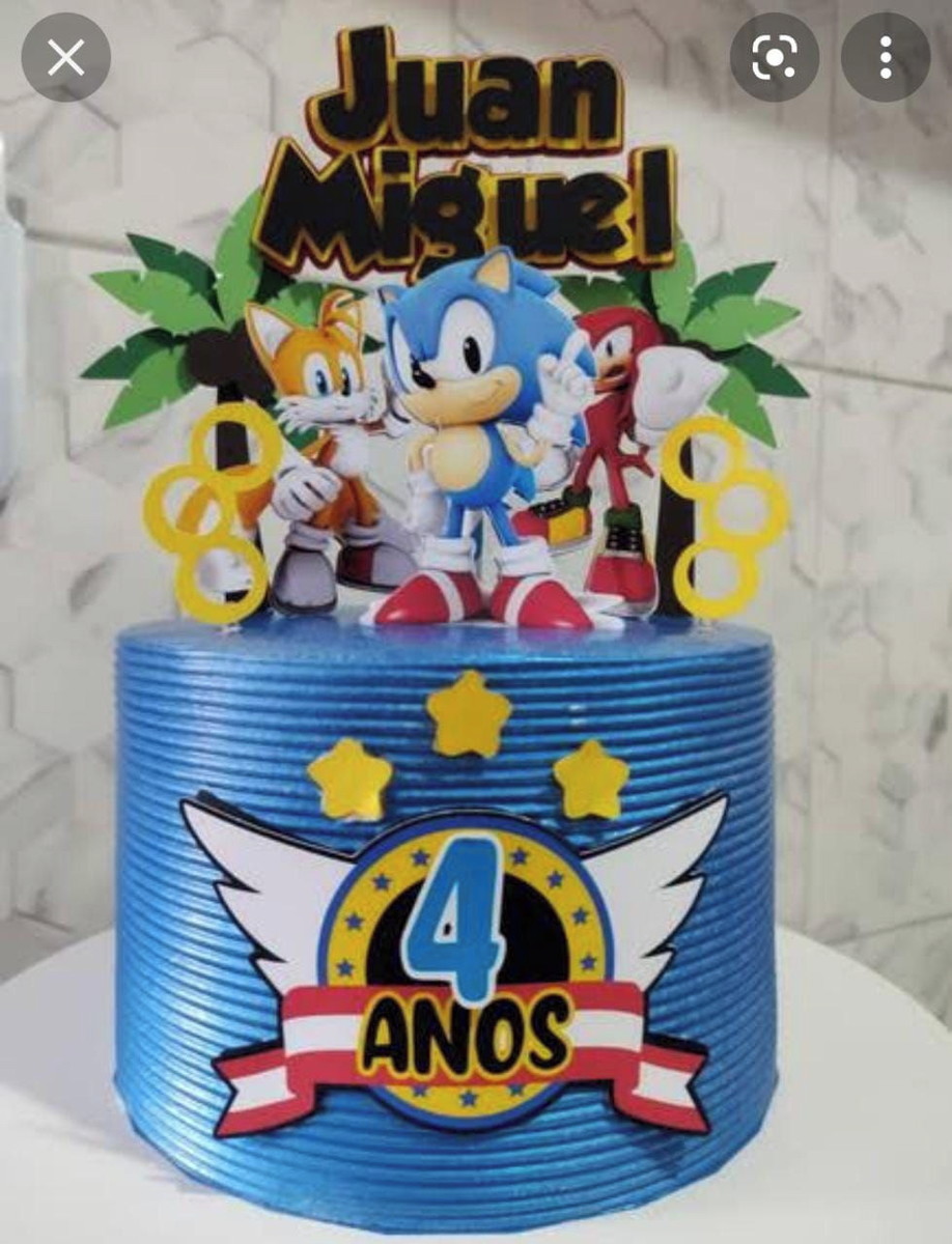 Arquivo de Corte Topo de Bolo Sonic