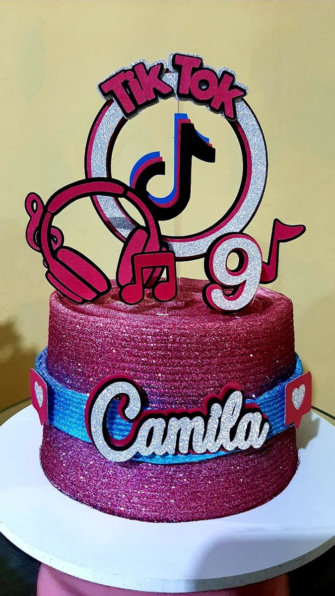 Arquivo de corte topo de bolo Tik tok - Imagem 2