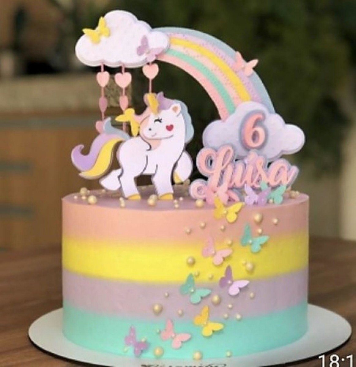 Arquivo de Corte Topo de Bolo Unicornio Camadas #2667