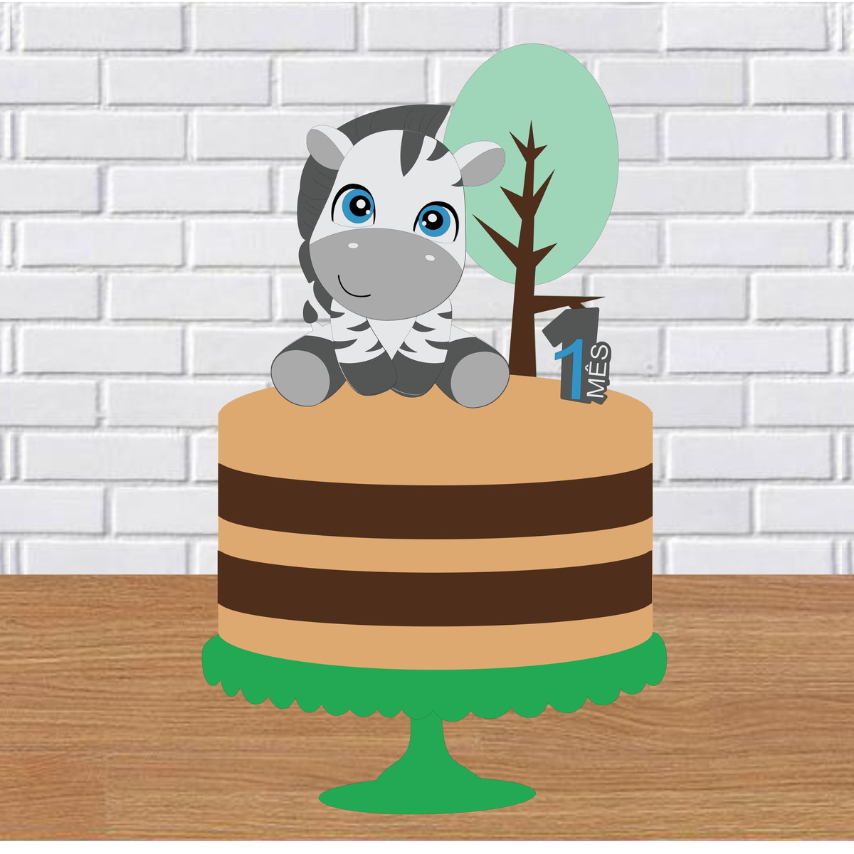 Arquivo de Corte - Topo de Bolo (zebra) 2