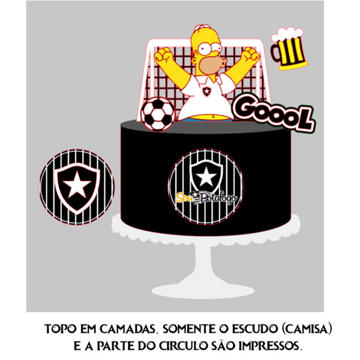 Arquivo de Corte Topo Homer Simpsons Botafogo + BRINDE