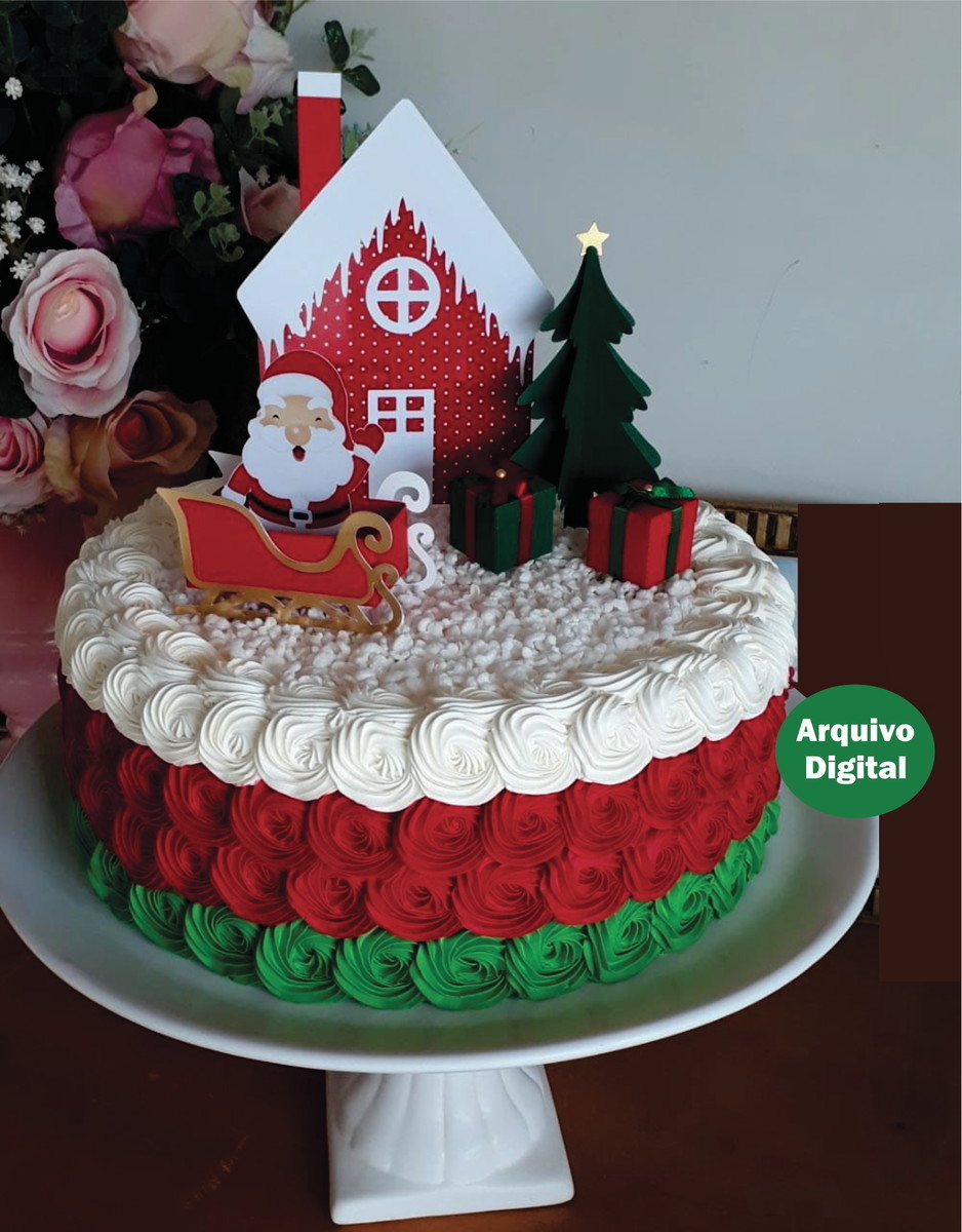 Arquivo de corte topos de bolo natal -studio e pdf