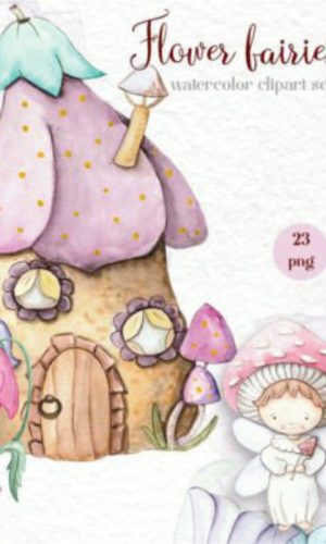 Arquivo Digital Flores e Fadas Aquarela #063#