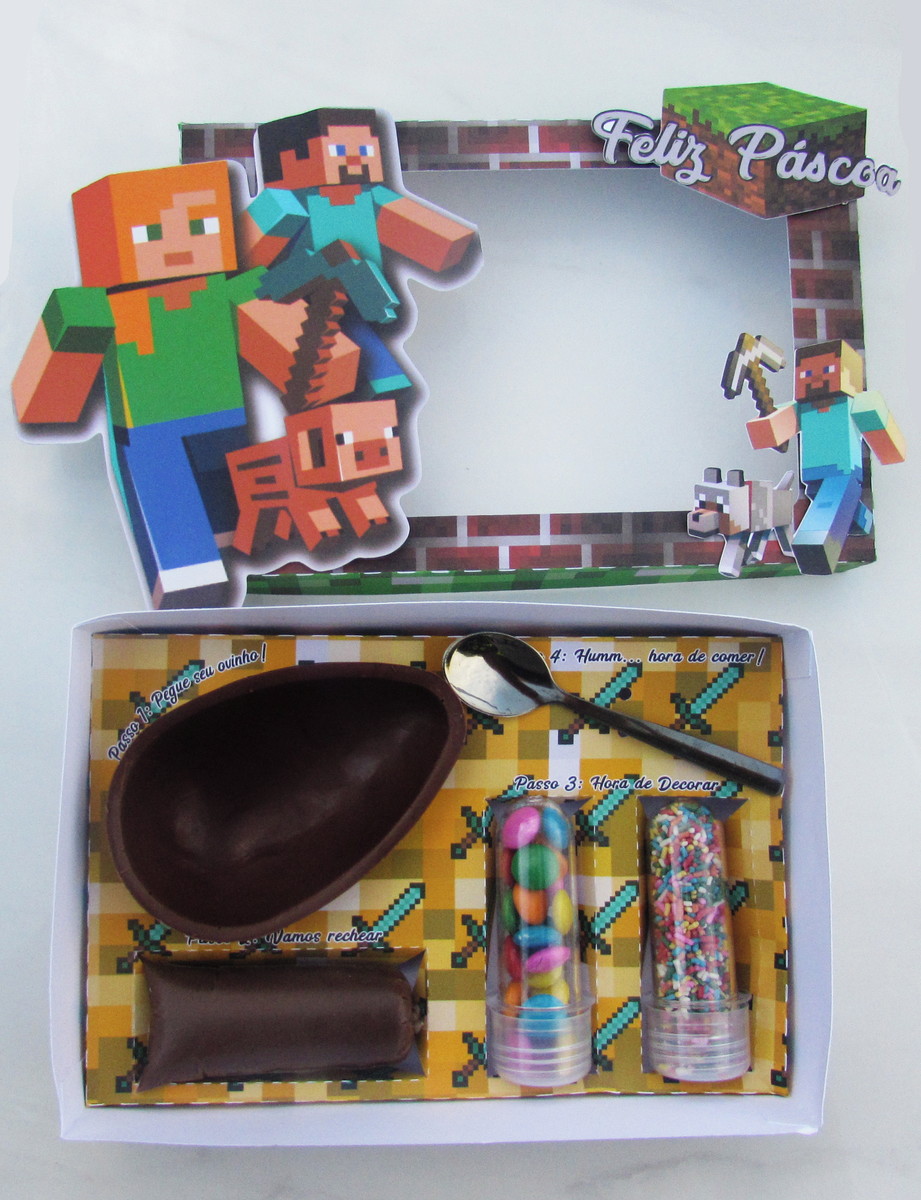 Arquivo Digital Mini Confeiteiro Páscoa Minecraft - Imagem 2