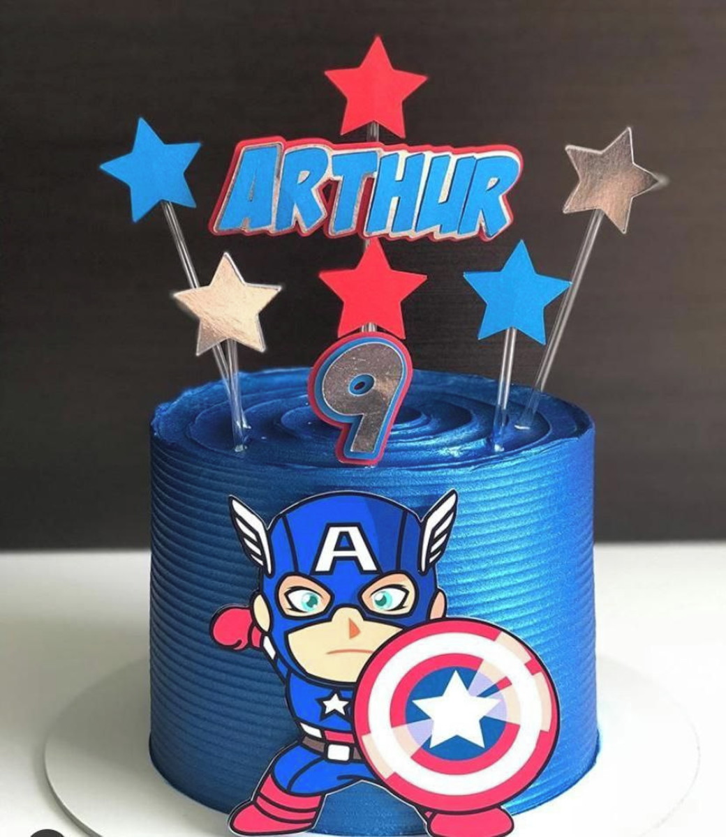 Arquivo Digital Silhouette Topo de Bolo Capitao America