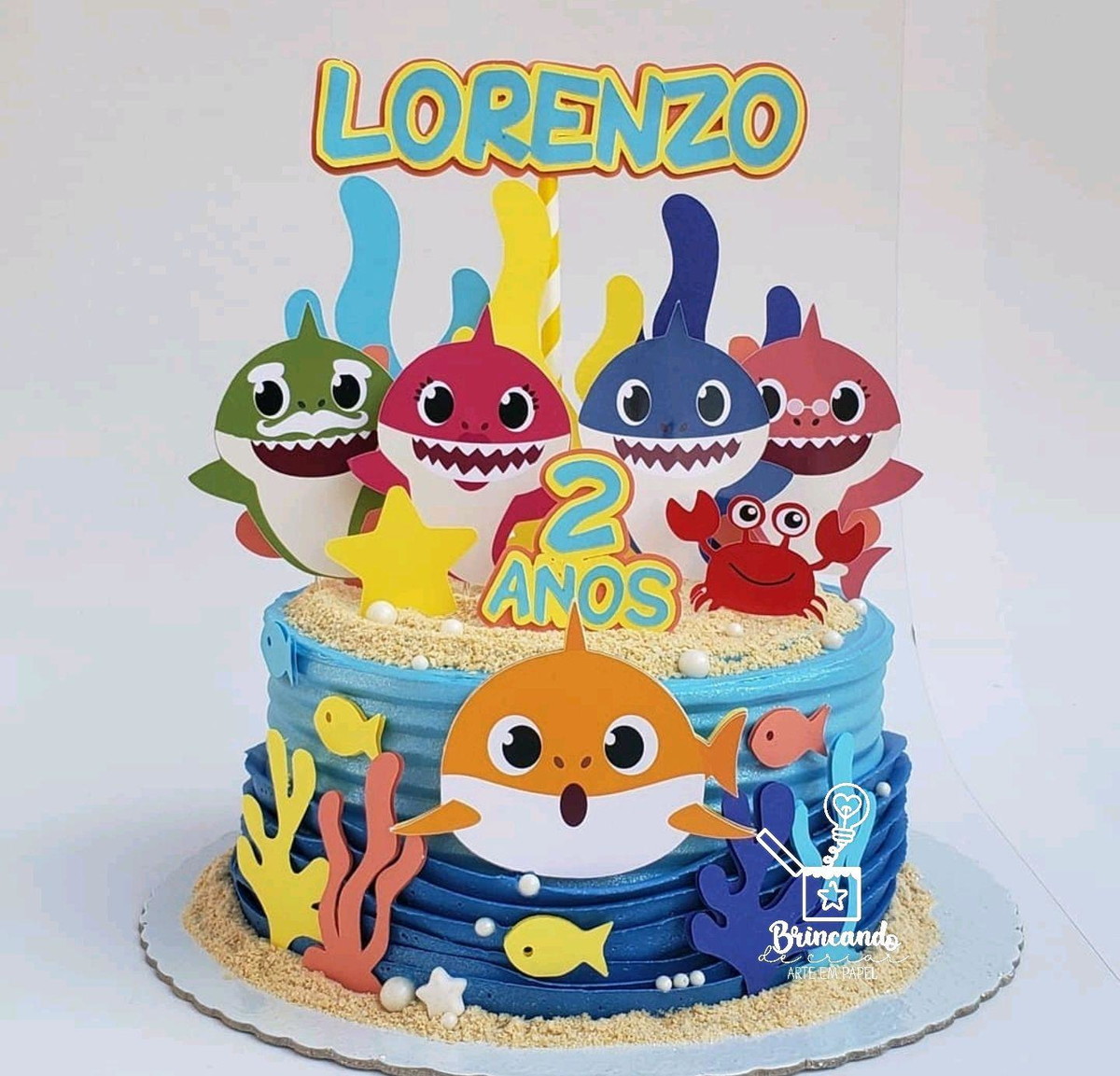ARQUIVO DIGITAL - Topo de bolo Baby Shark