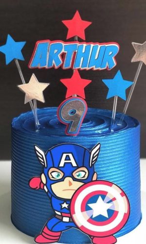 Arquivo corte topo de bolo capitão america+1 DE BRINDE