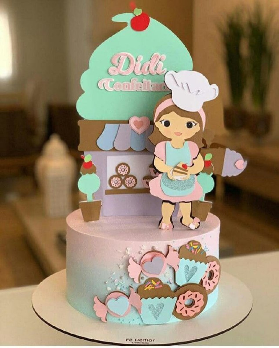 Arquivo digital Topo de bolo Confeitaria camadas 1 -COD: 935