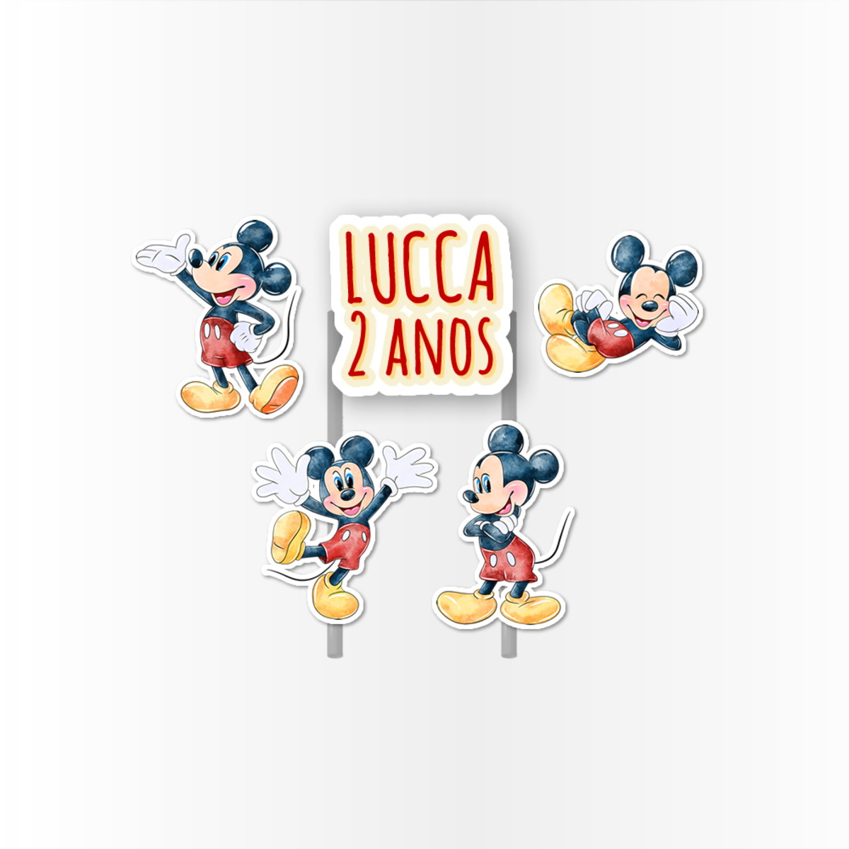 Arquivo Digital Topo de Bolo Mickey Aquarela