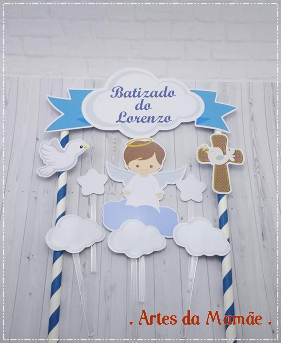 Arquivo para corte topo de bolo batizado anjinho pomba