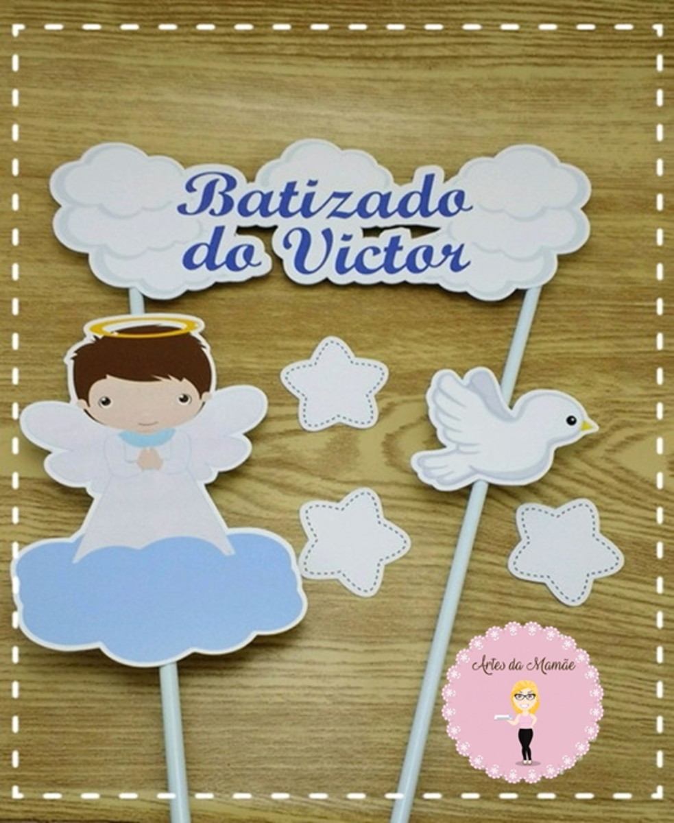 Arquivo para corte topo de bolo batizado