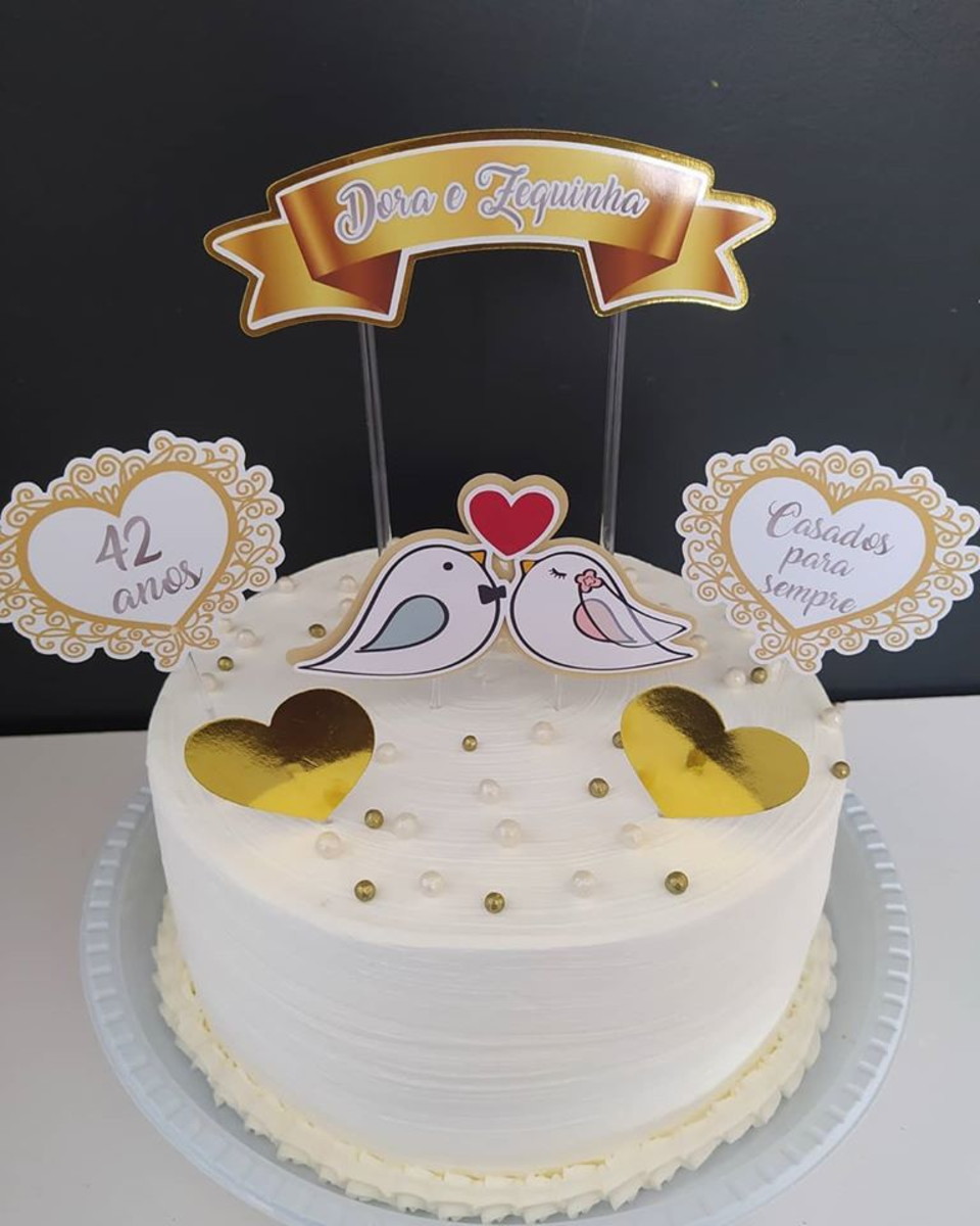 39- Arquivo Silhouette - Digital Topo Bolo Bodas Casal + 9 - Imagem 2