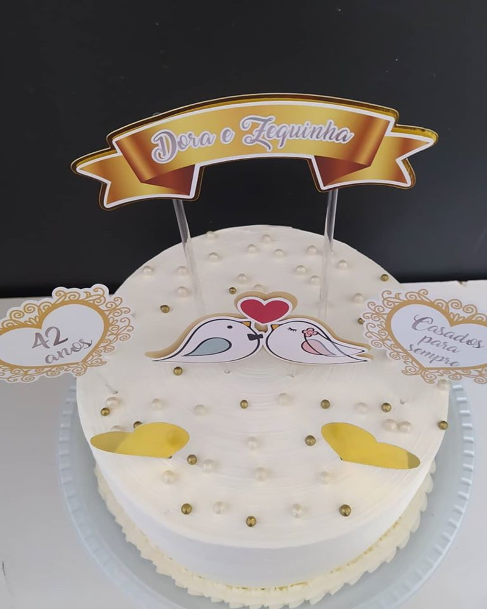 39- Arquivo Silhouette - Digital Topo Bolo Bodas Casal + 9 - Imagem 3