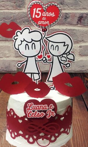 Arquivo Silhouette Topo de Bolo Dia dos Namorados Casamento