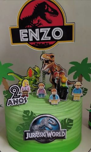 Arquivo Silhouette Topo de Bolo Jurassic Lego Studio