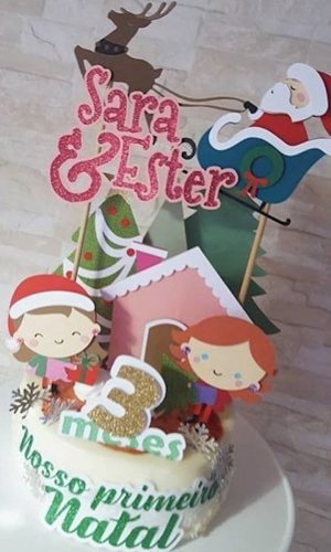 Arquivo Silhouette Topo de Bolo Natal Menina