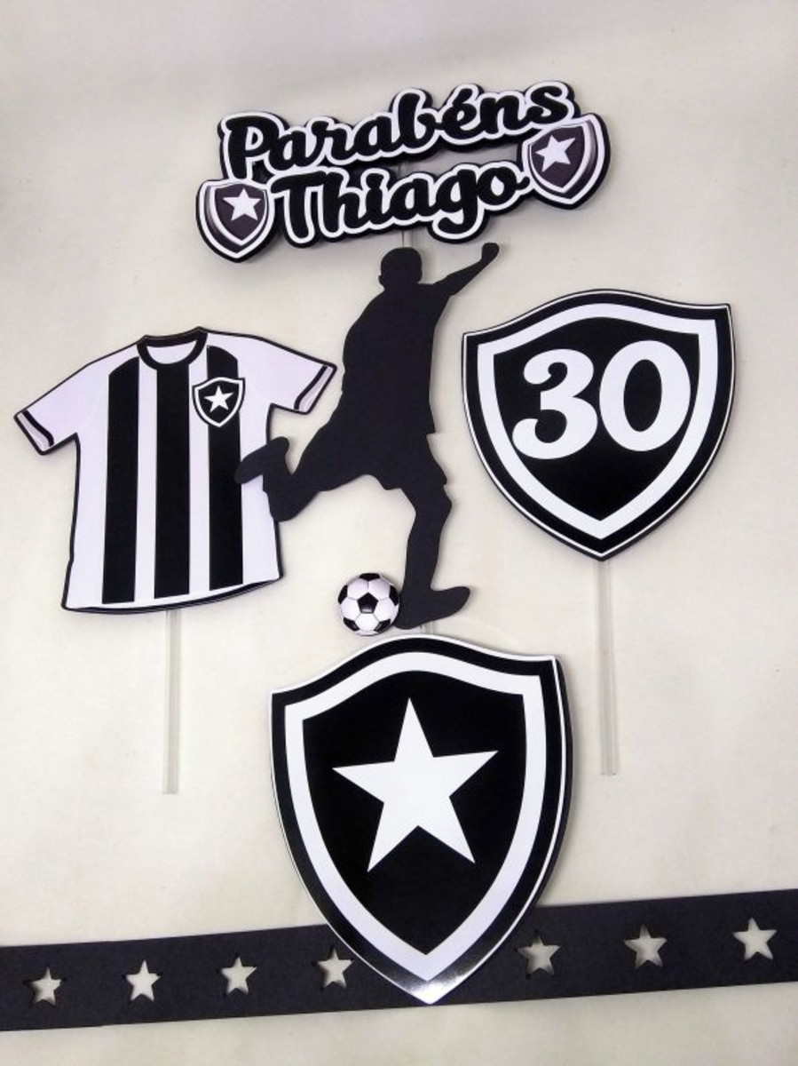 Arquivo Silhouette Topo de Bolo Time Botafogo Futebol