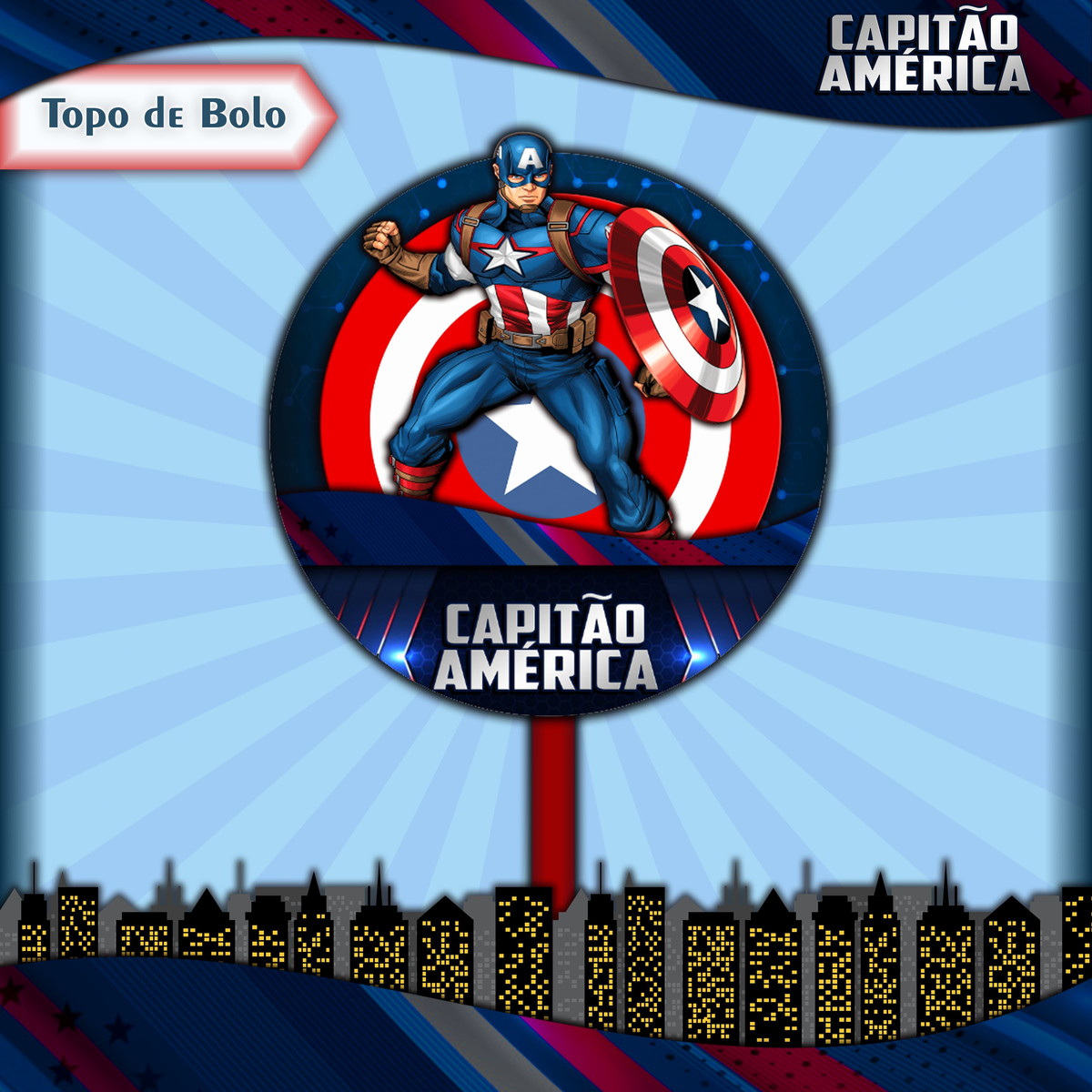 Arquivo Topo de Bolo - Capitão América