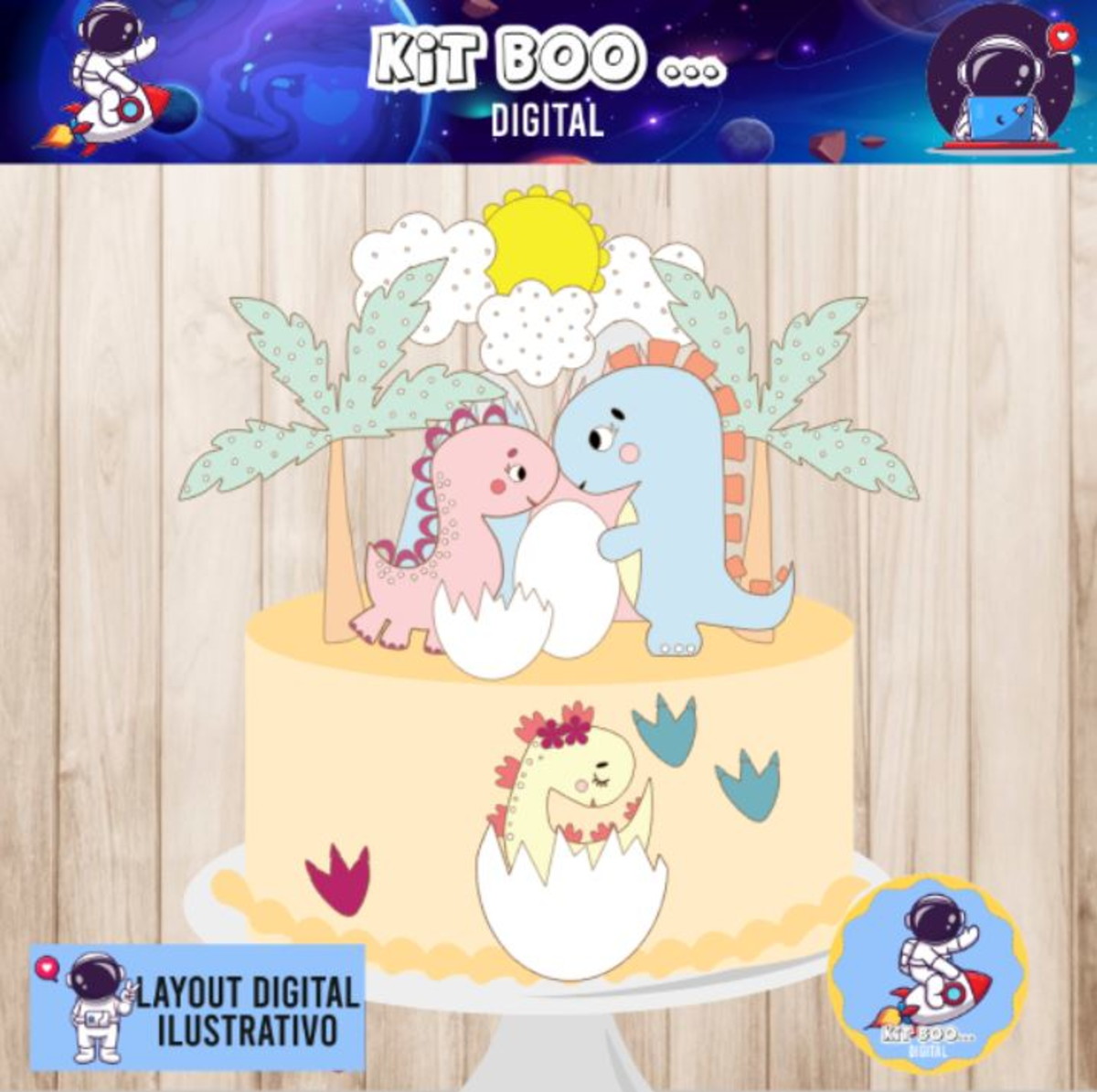 Arquivo Topo de Bolo - Dino Cute