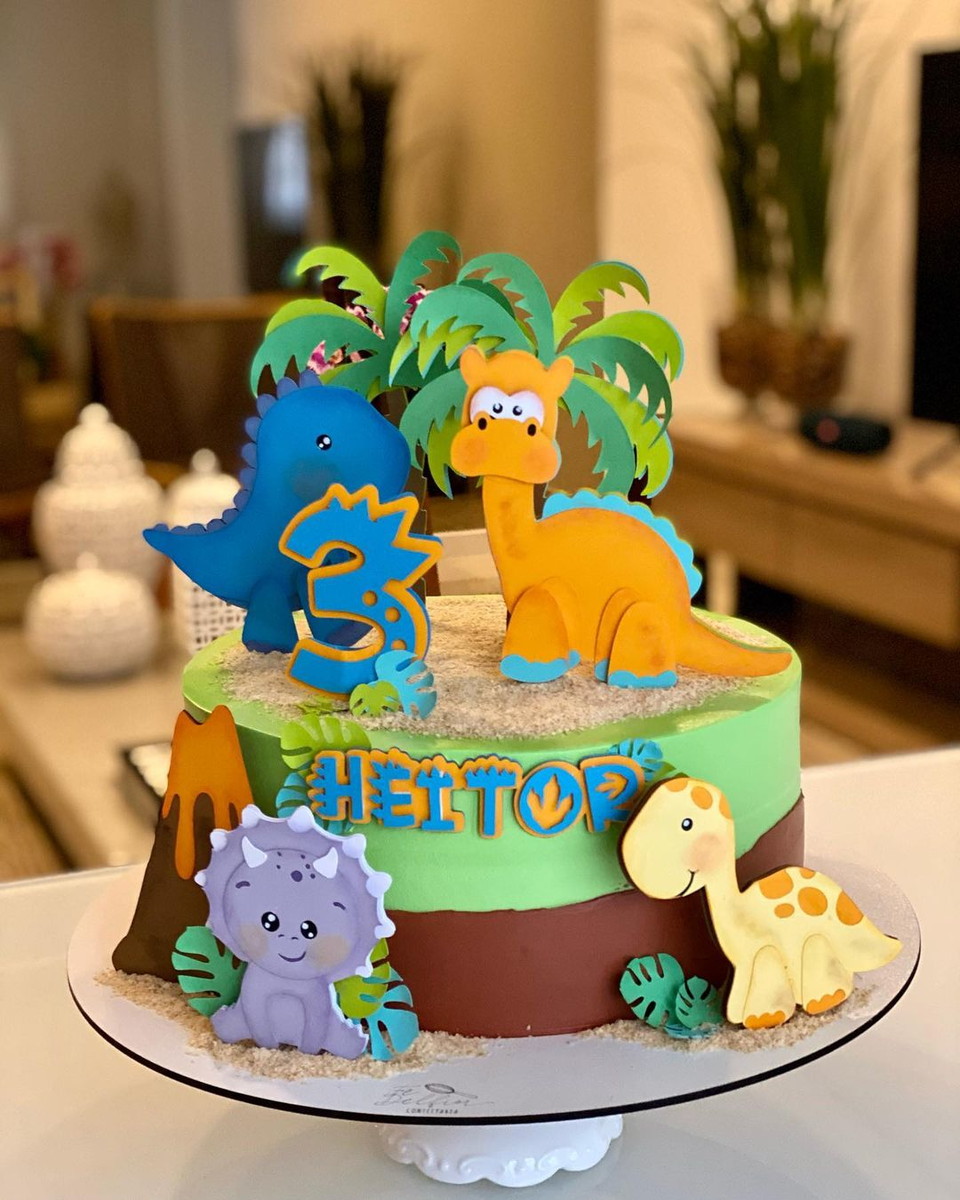 Arquivo Topo de Bolo - Dinossauros Cute