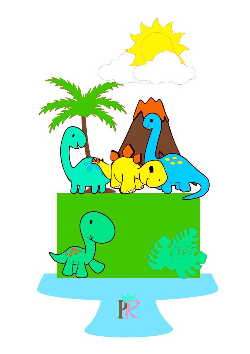 Arquivo Topo de Bolo - Dinossauros - Imagem 2