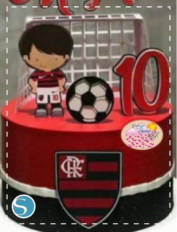 1463 - STUDIO Arquivo Topo de Bolo Flamengo CAMADAS TRAVE 3D