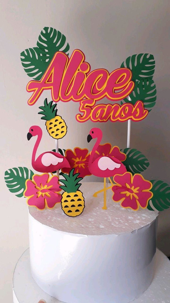 Arquivo Topo de Bolo Flamingo - Camadas - Imagem 2