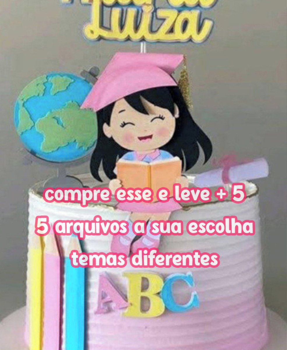 Arquivo Topo de Bolo Formatura Menina - Imagem 2