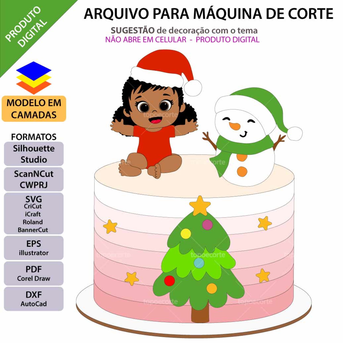 Arquivo Topo de Bolo Menina e Boneco de Neve +1 Arquivo - Imagem 2