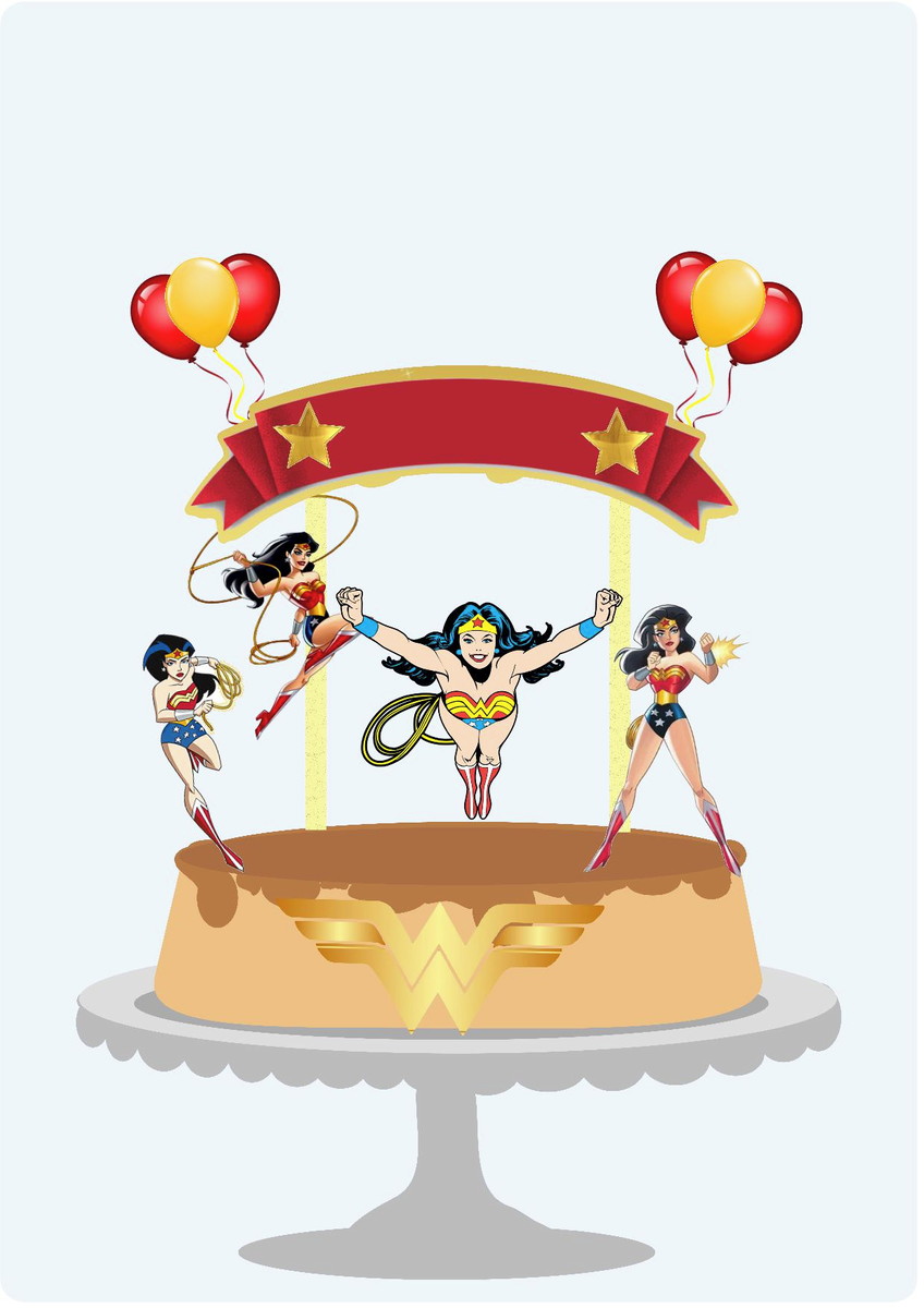 Arquivo Topo de Bolo Mulher Maravilha 1 Pdf/st #3829 - Imagem 2