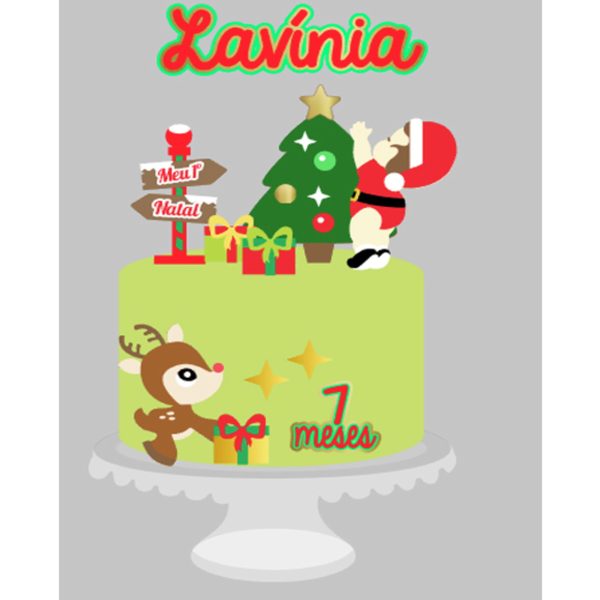 Arquivo Topo de Bolo Natal Baby 3d Camadas