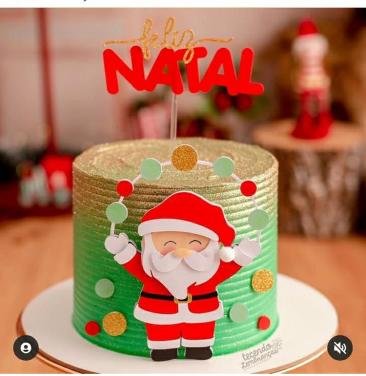 Arquivo Topo de Bolo Natal Papai Noel Camadas.studio