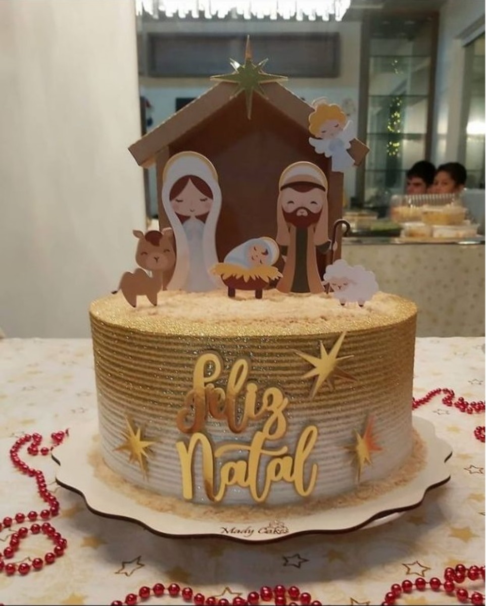 Arquivo Topo de Bolo Natal Presépio.studio - Topo de Bolo Para Imprimir