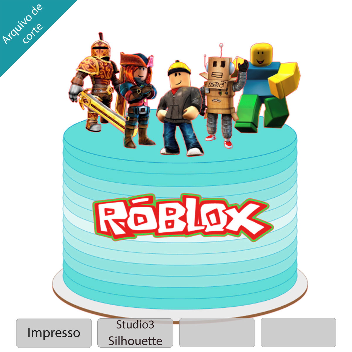 ARQUIVO Topo de bolo Roblox Menino +1 arquivo da loja - Imagem 2