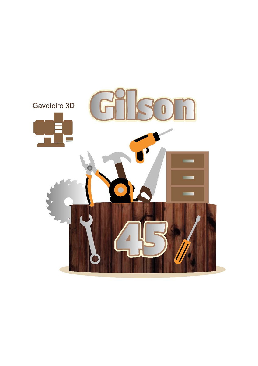 Arquivo topo de bolo marceneiro 3d camada