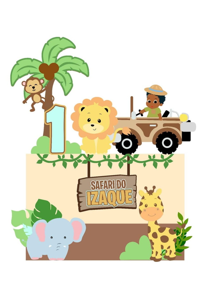 arquivo topo safari cute menino em camadas