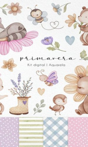 Arquivos Digitais Bosque Primavera Aquarela